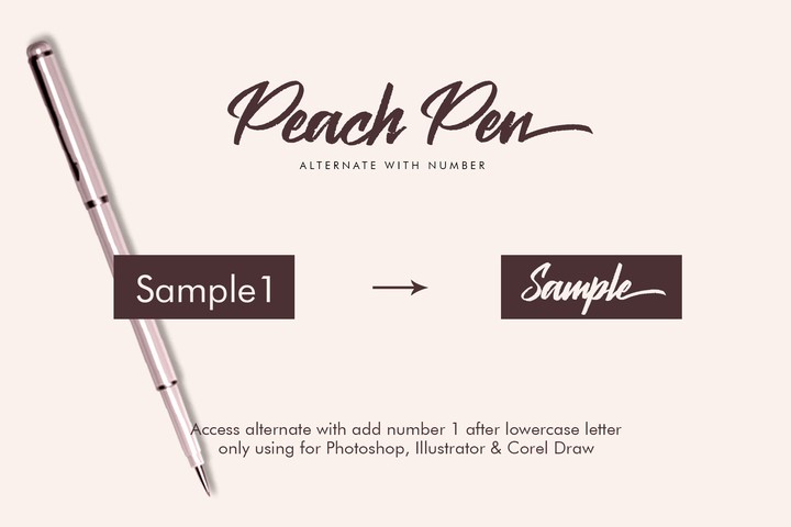 Ejemplo de fuente Peach Pen Regular